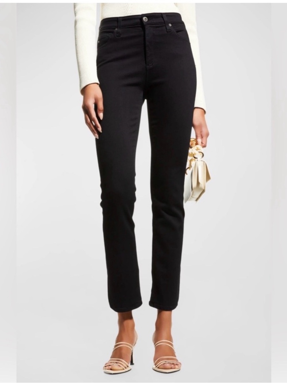 AG Adriano Goldschmied | Black Mari High-Rise Slim Straight Jeans | Sz 29